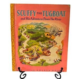 VTG First Ed. 1946 Scuffy the Tugboat, Little Golden Book, 2nd Printing, HC